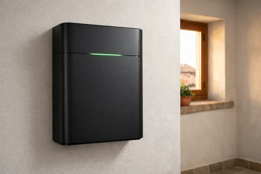 Batteria LFP installata in garage italiano